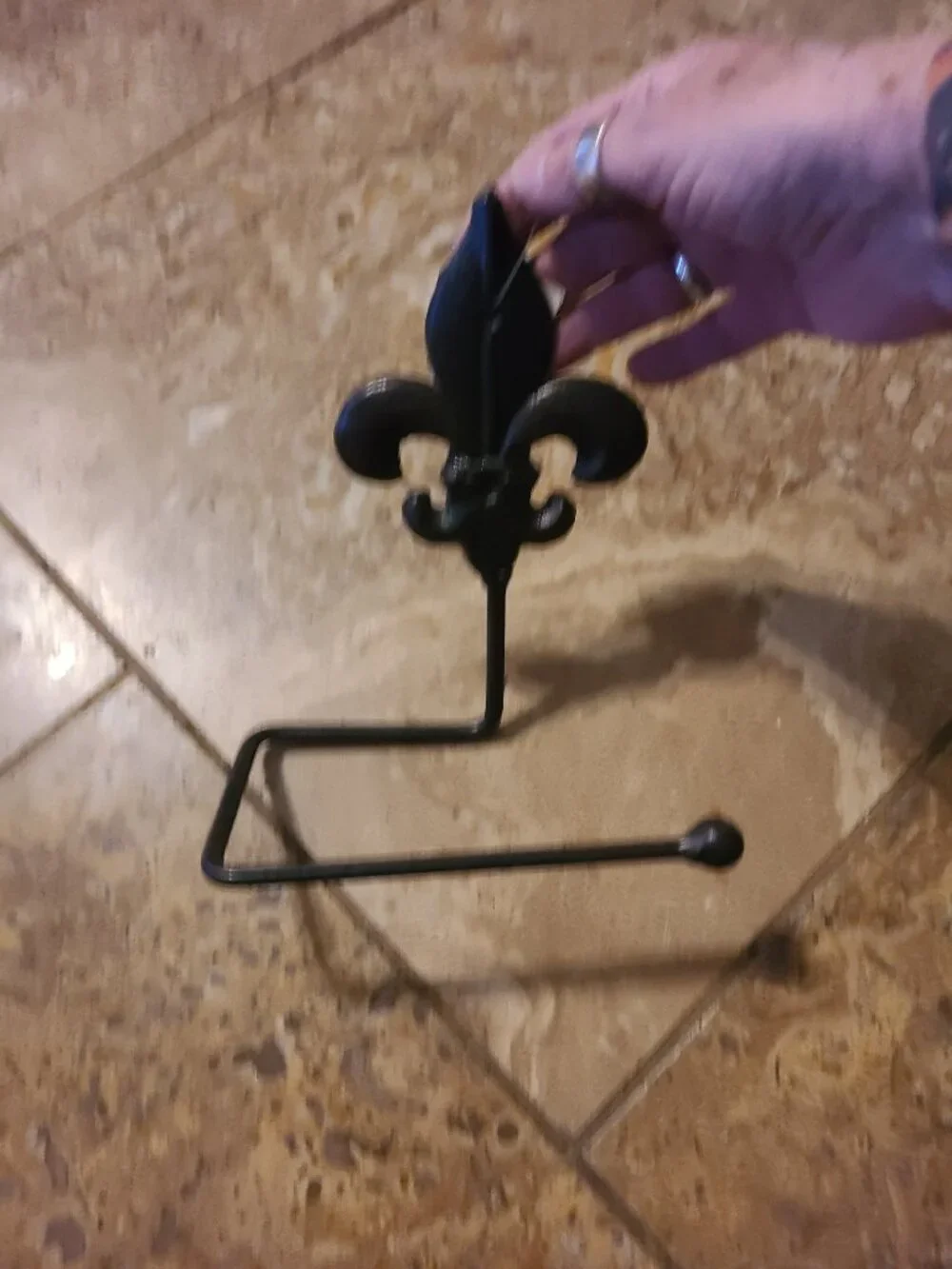 Fleur de Lis Iron Toilet Paper Holder Euro Style. New Orleans Decor, Bathroom